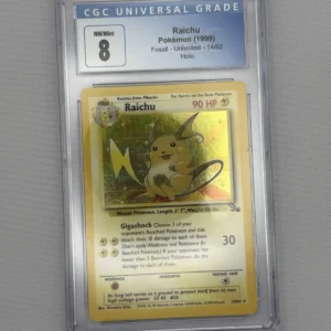 Raichu 14/62 Fossil Unlimited Holo - Pokemon (1999) - CGC 8