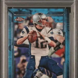 2015 Topps Chrome Tom Brady Blue Wave Refractor #50- PSA 9